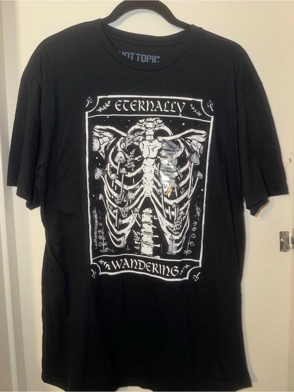 Hot Topic Black and White 'Eternally Wandering' Ribcage Graphic Tee